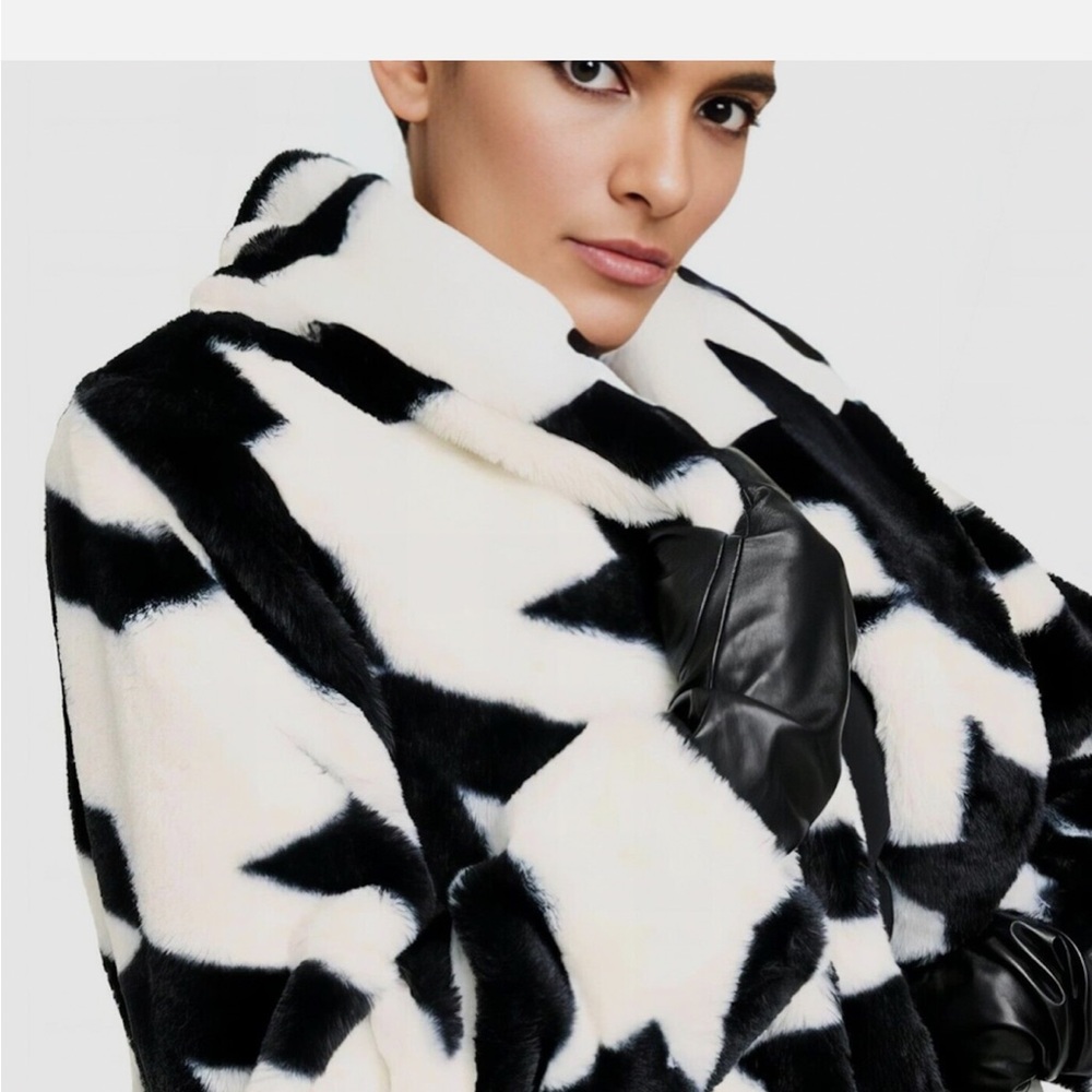Sergio Hudson x Target Houndstooth Faux Fur Women's Coat